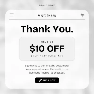 White Minimal Thank You Gift Promotion for Social Media