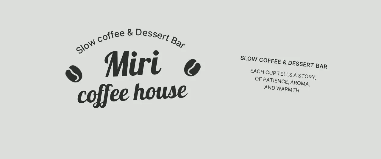 グレー シンプル コーヒー ロゴ ロゴテキスト