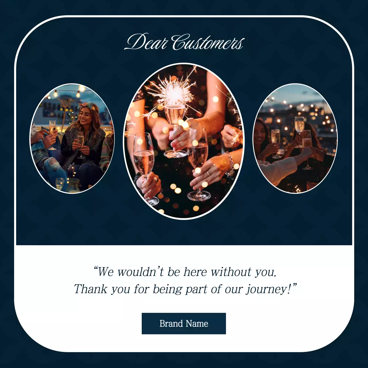 Blue and White Minimalist New Year Greeting Social Media Square