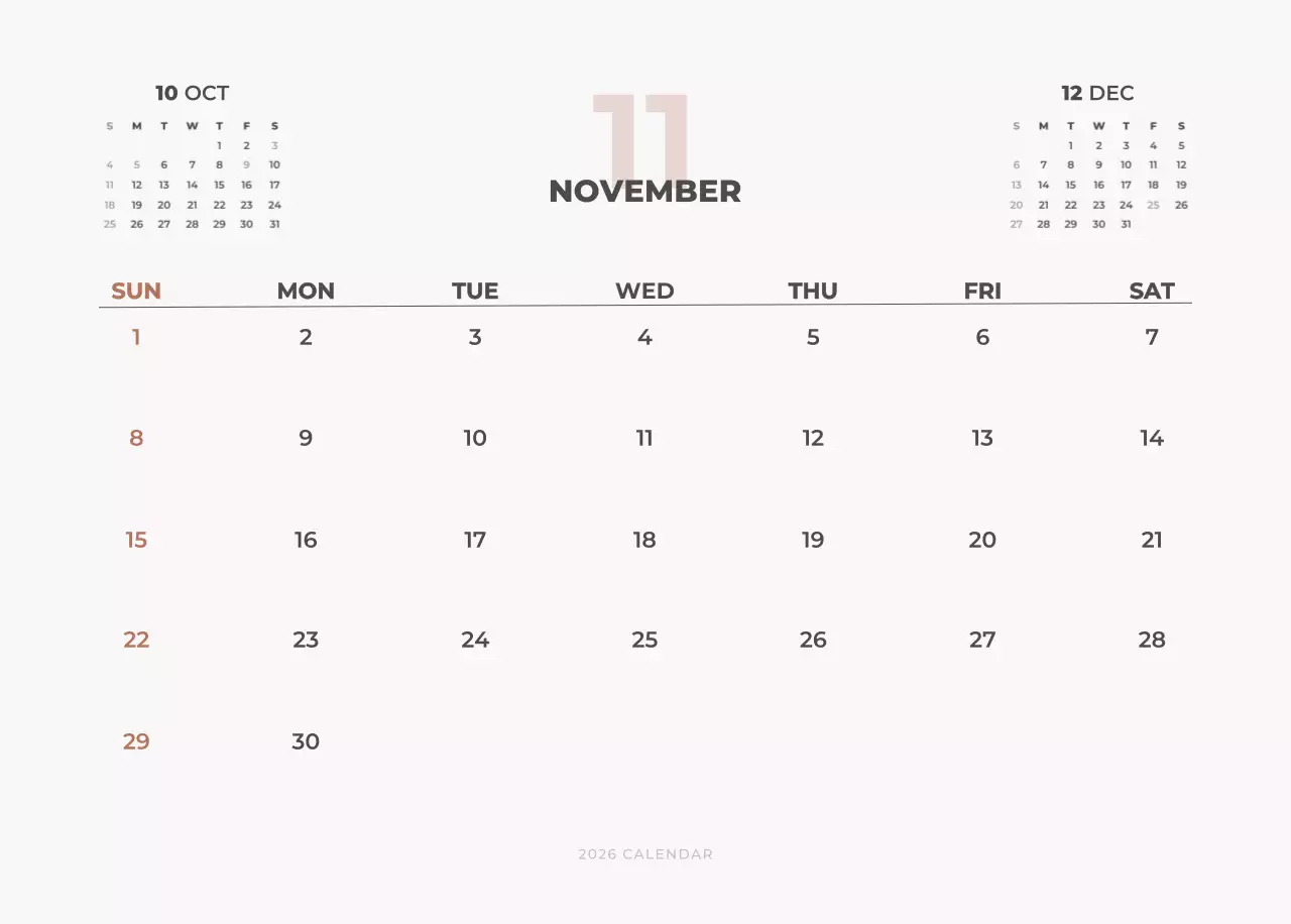 하늘색 심플 풍경 달력