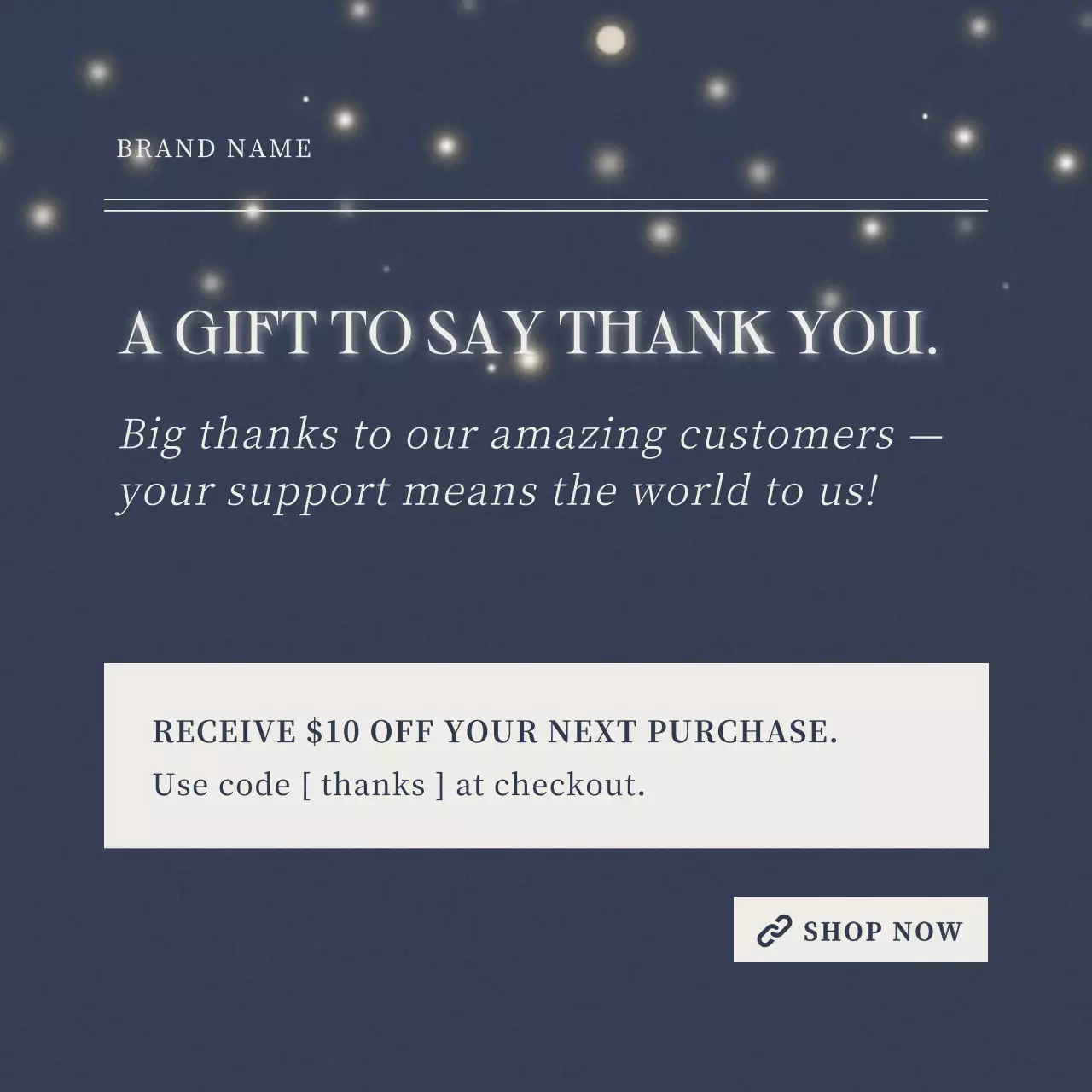 Navy Sparkling Holiday Gift Promotion for Social Media
