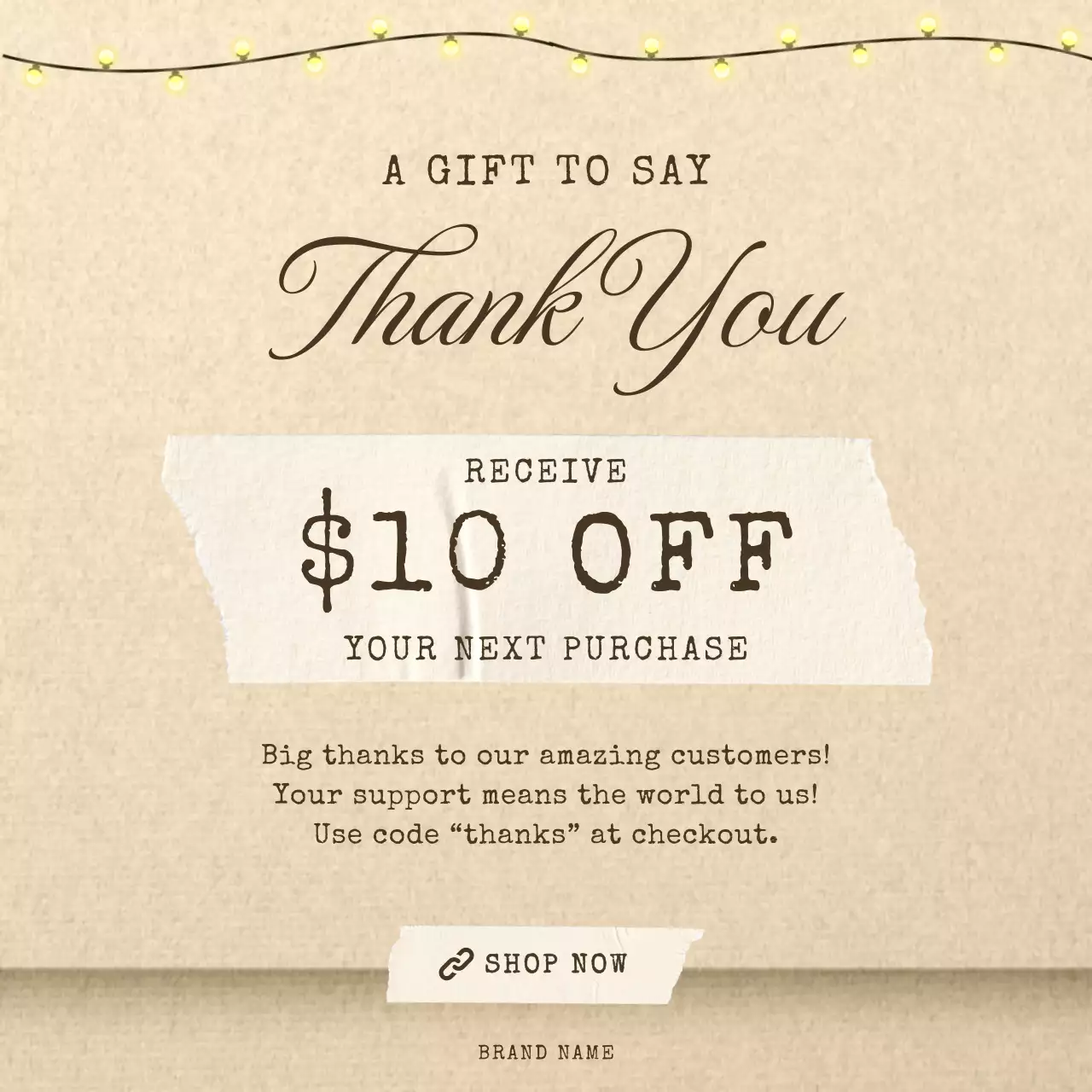 Simple Vintage New Year Gift Promotion for Social Media