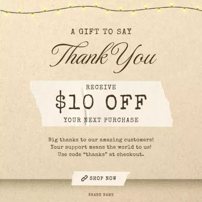 Simple Vintage New Year Gift Promotion for Social Media