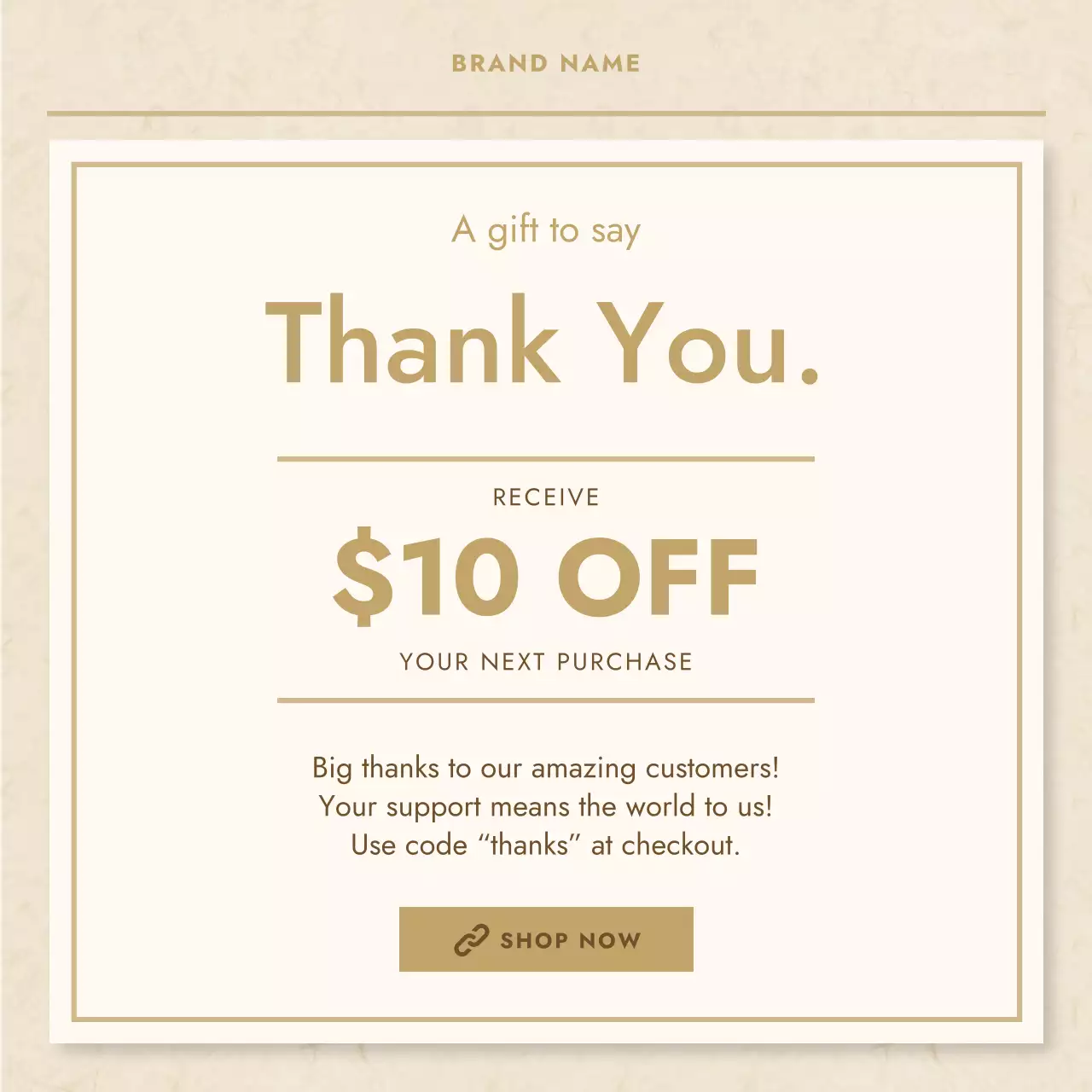 Beige Minimalist Discount Promotion for Social Media