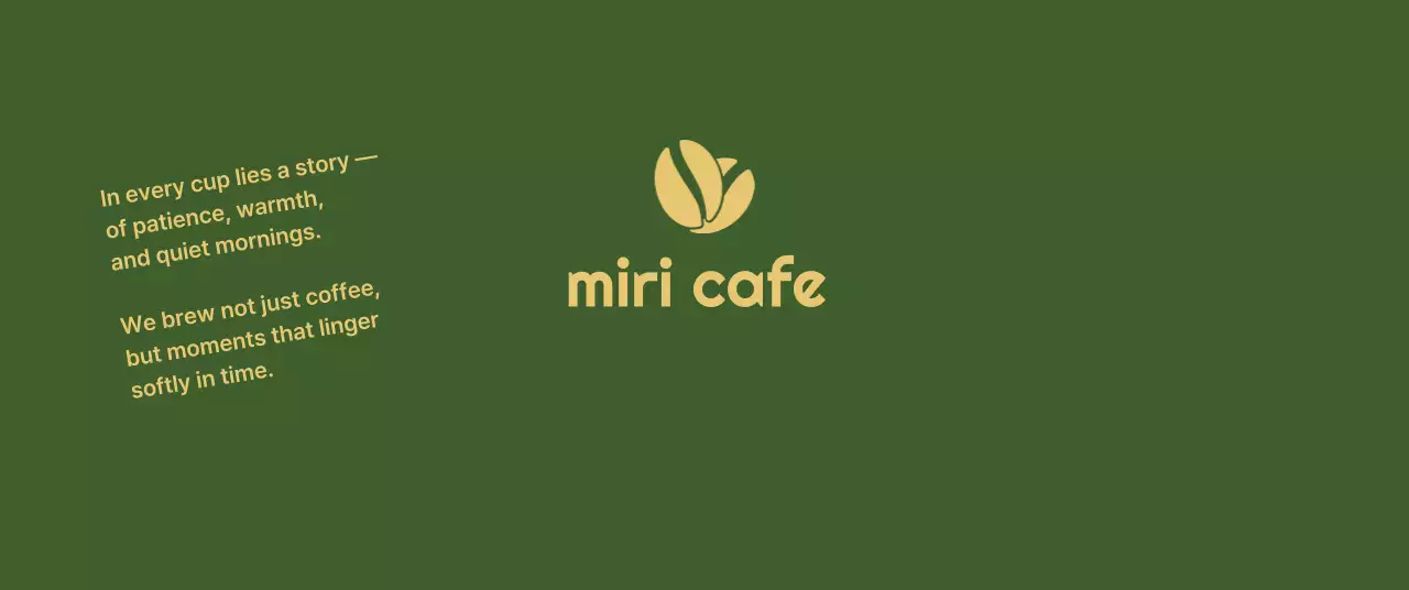 緑 シンプル カフェ ラベル ロゴテキスト