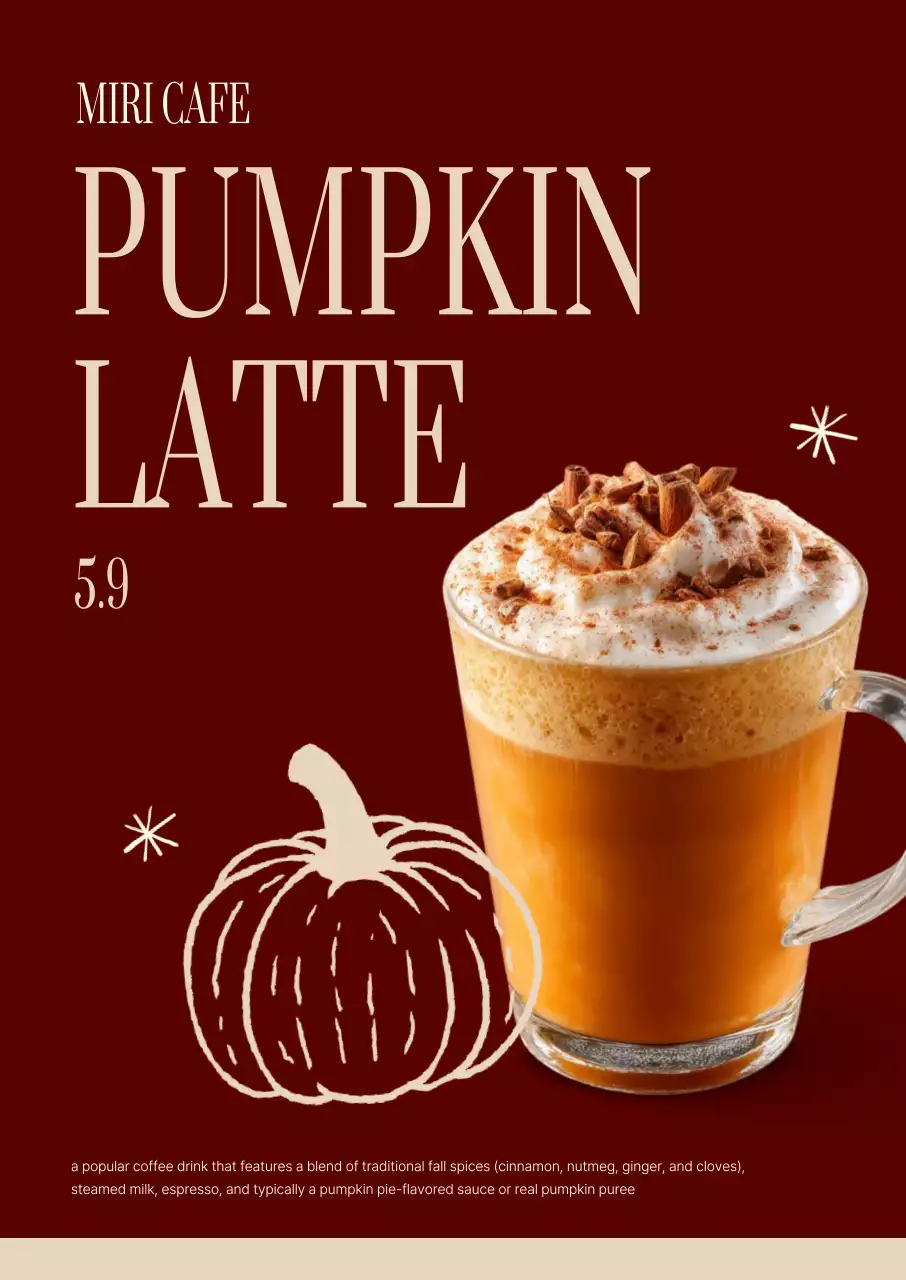 갈색 빈티지 커피 광고