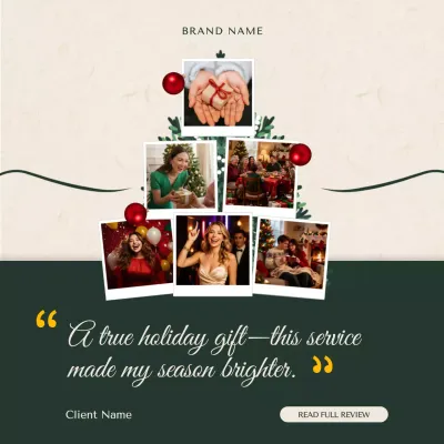Beige Elegant Holiday Greeting Social Media Square