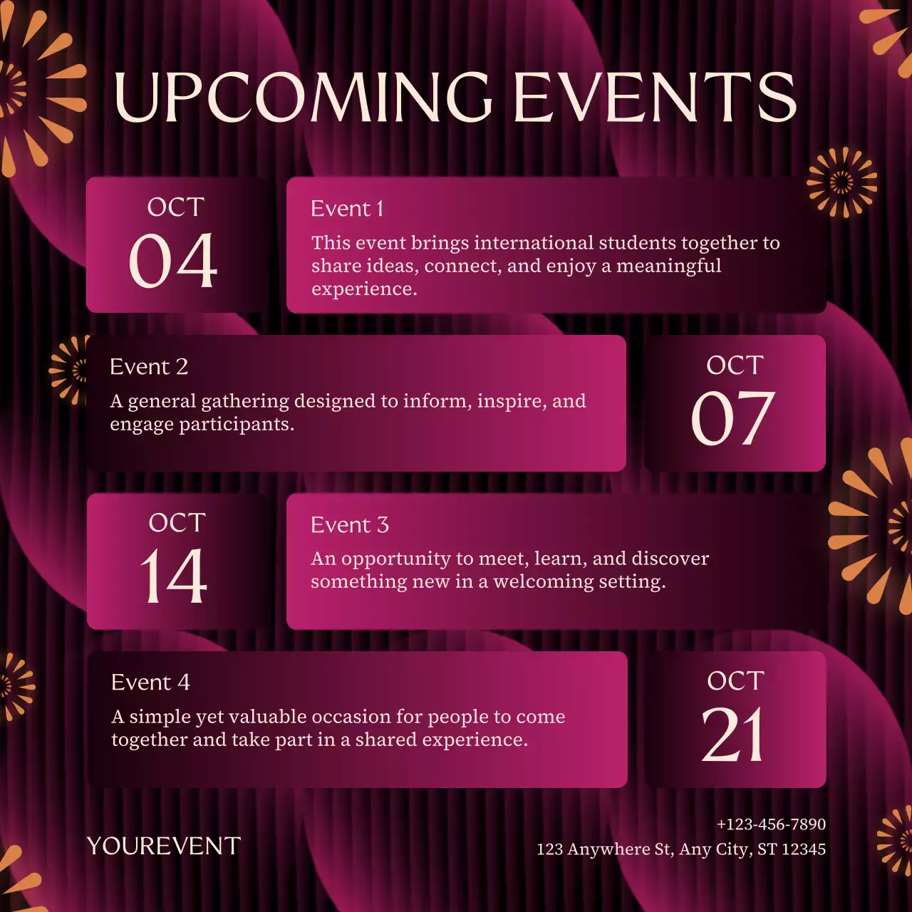 Black and Pink Modern New Year Event Announcement Instagram Post