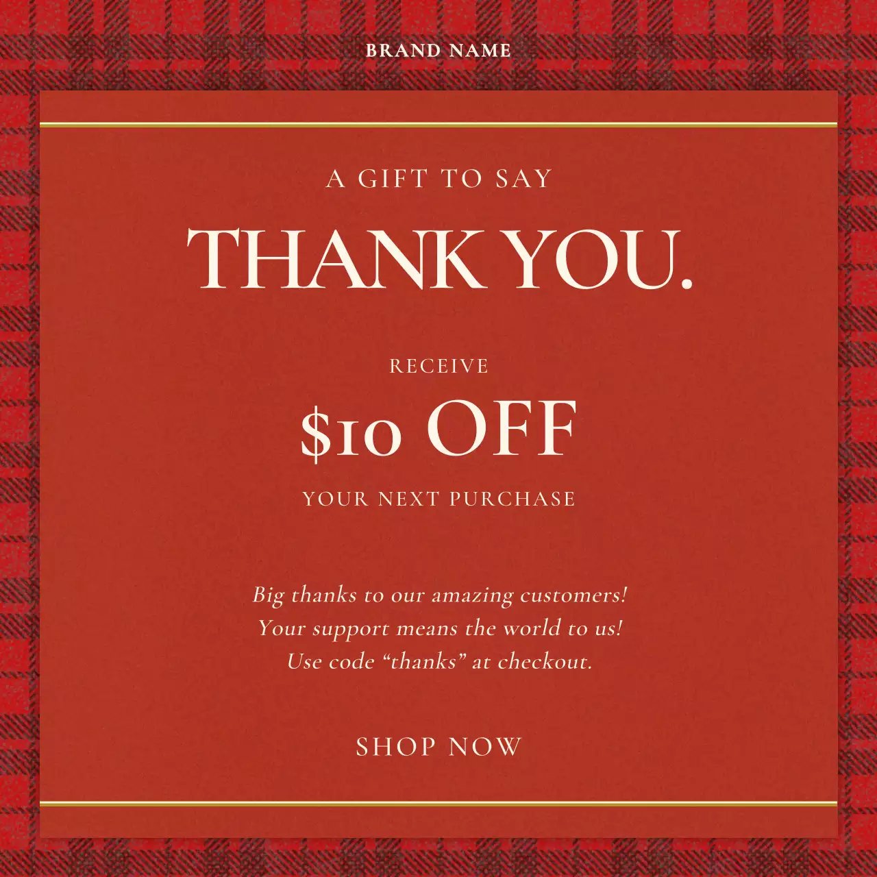 Red Christmas Classic Gift Promotion for Social Media