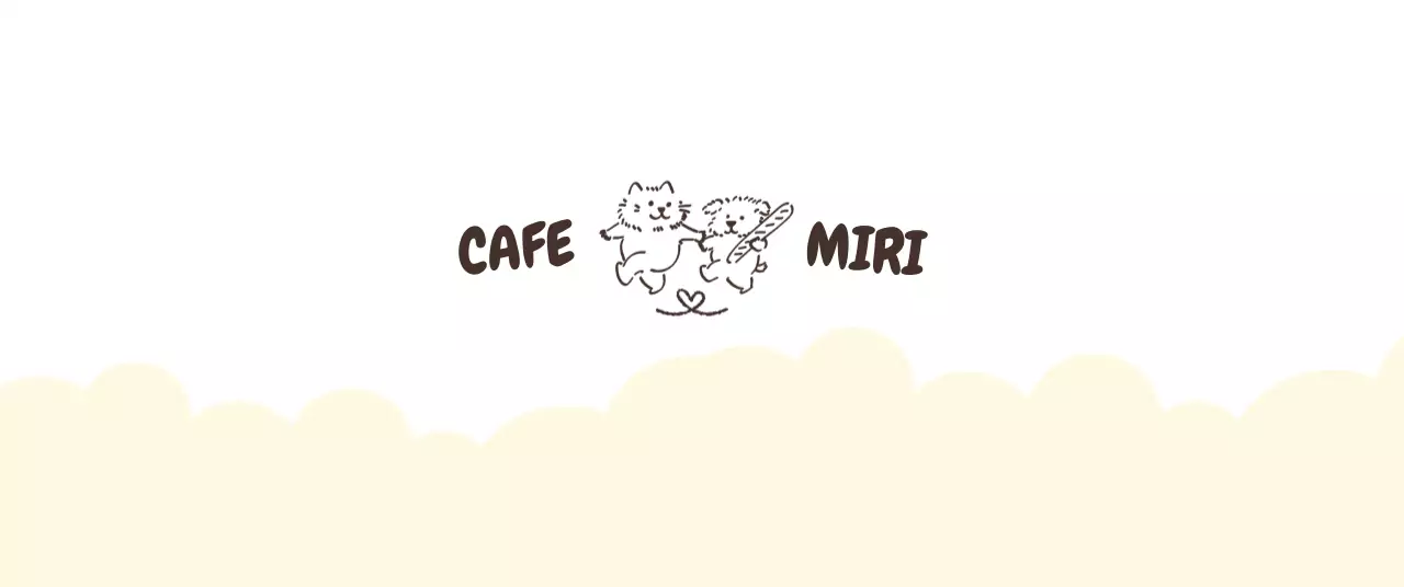 ベージュ かわいい カフェ ロゴ イラストロゴ