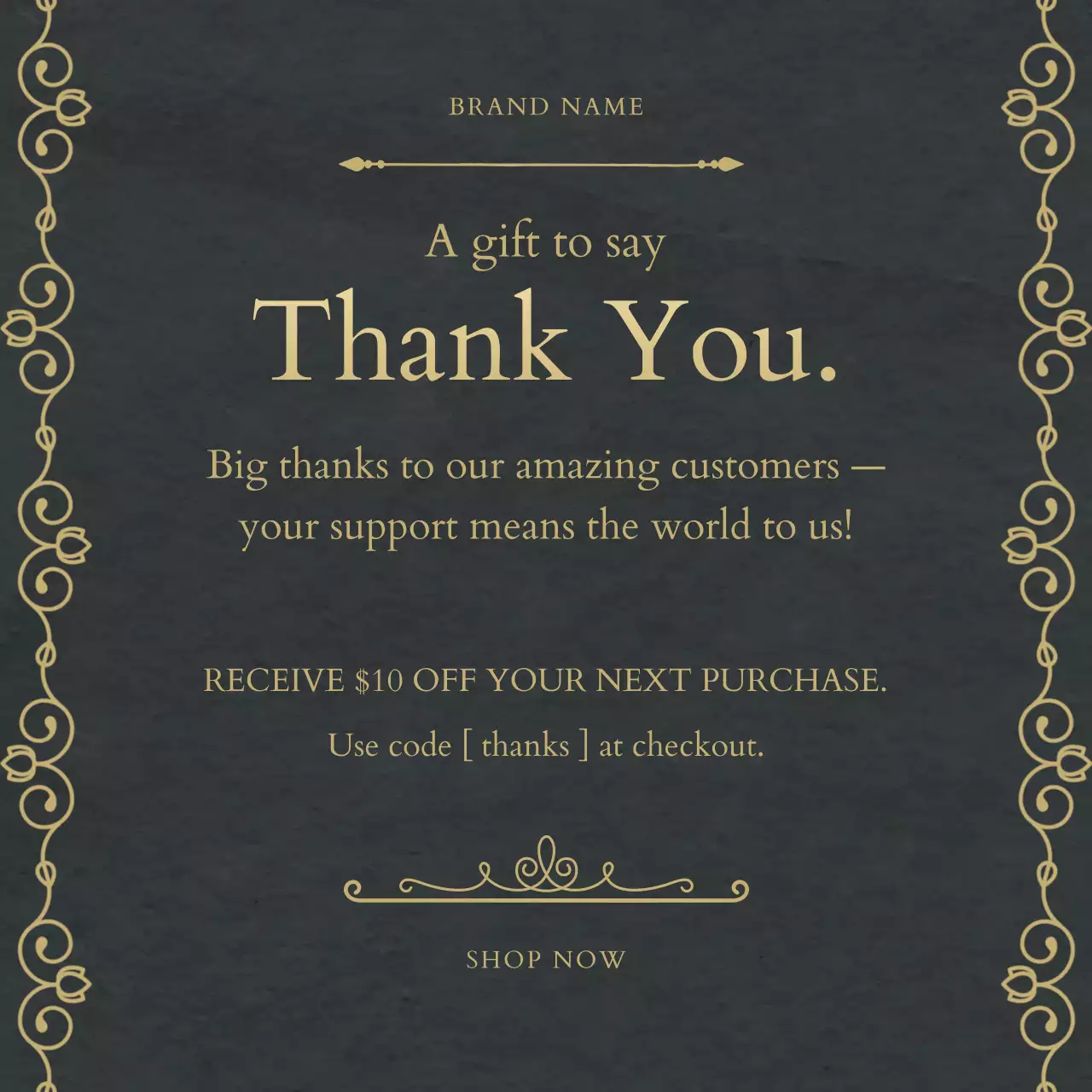 Dark Golden Elegant Holiday Gift Promotion for Social Media