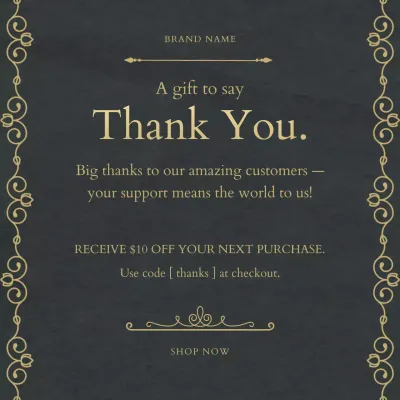 Dark Golden Elegant Holiday Gift Promotion for Social Media