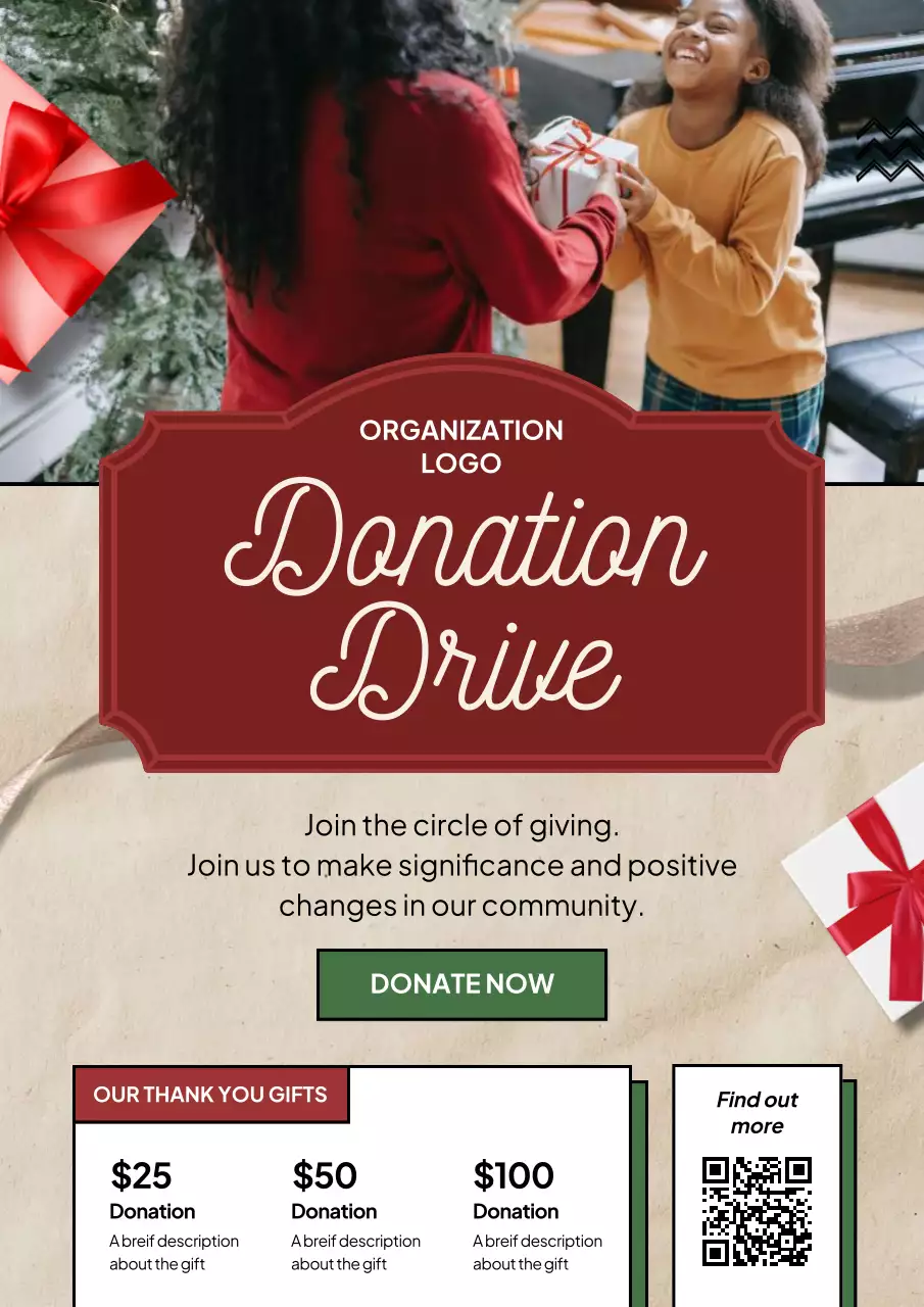 Red Classic Donation Promotion Poster