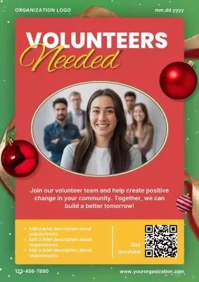 Red Modern Volunteer Invitation Poster