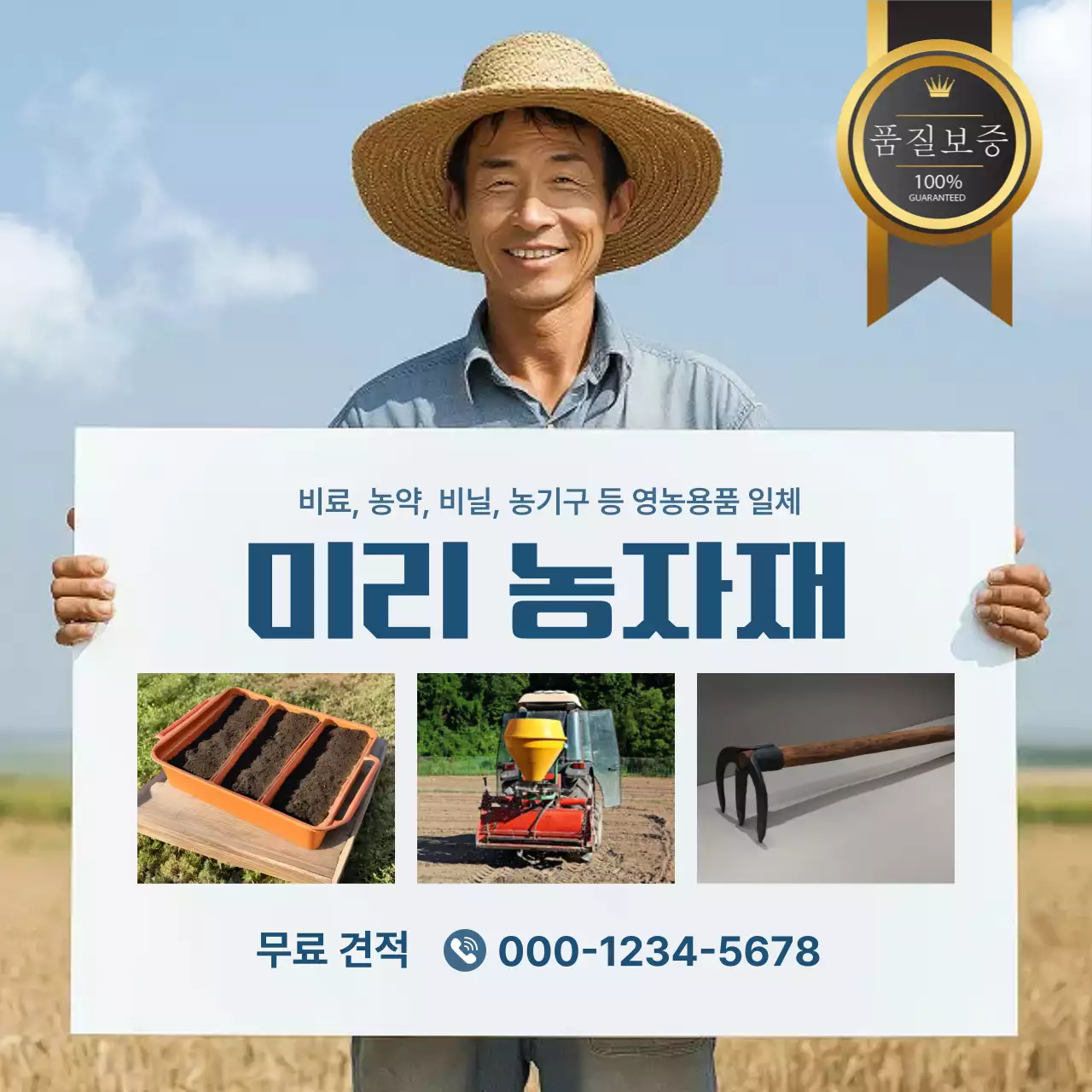 초록 기본 농업 광고