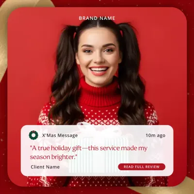 Red Elegant Holiday Greeting Social Media Square