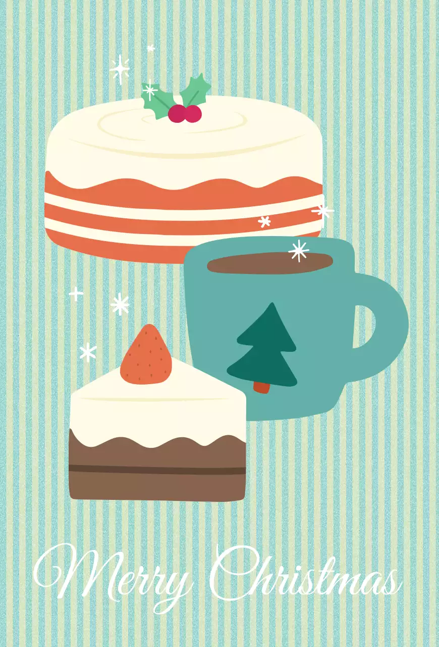 Saudações de Natal vintage em tons de verde para sobremesas