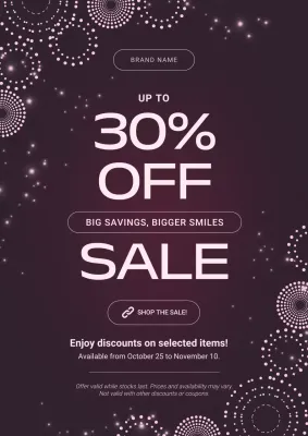 Maroon and White Bold New Year Sale Poster