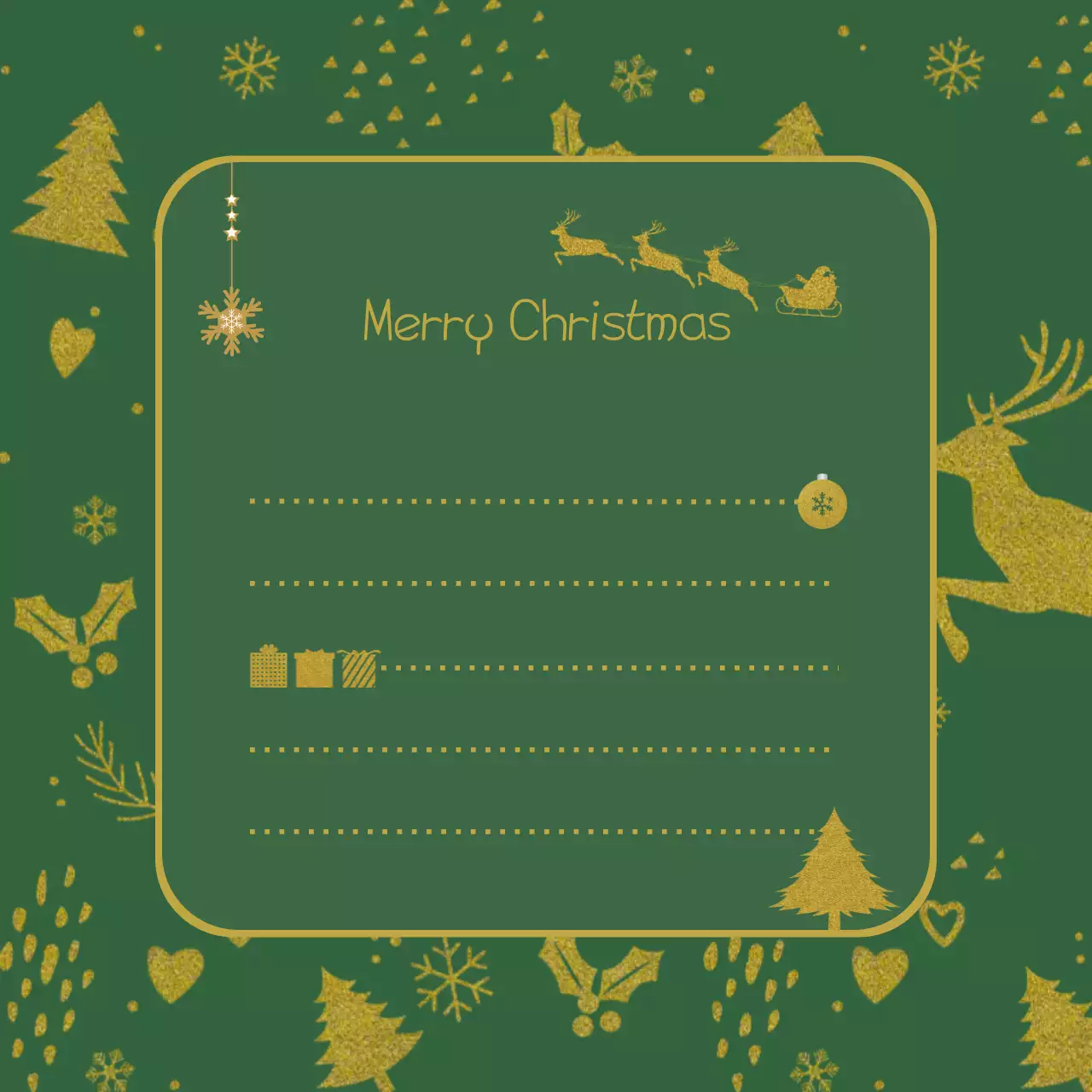 초록 빈티지 크리스마스 노트