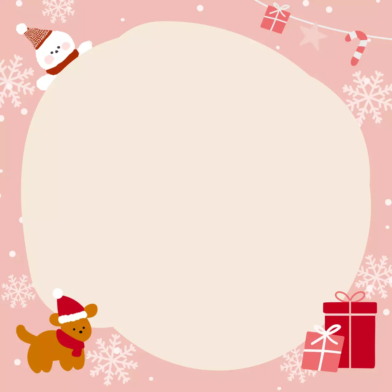 핑크 아기자기한 크리스마스 편지 프레임