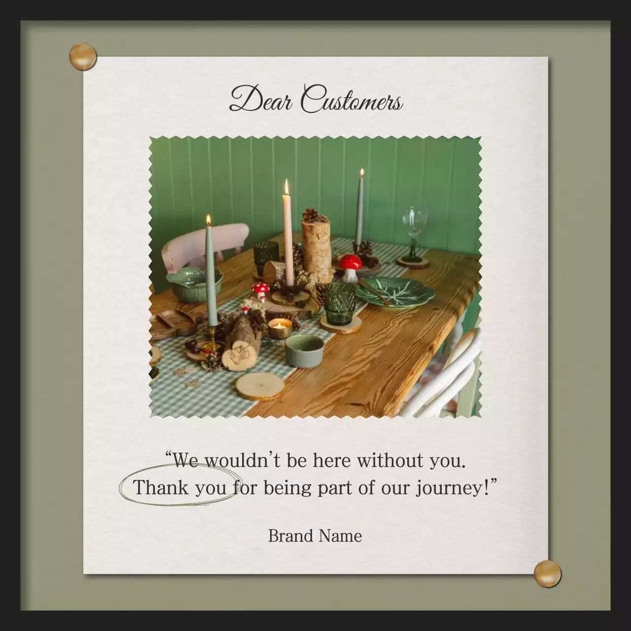 Green and Beige Minimalist New Year Greeting Social Media Square