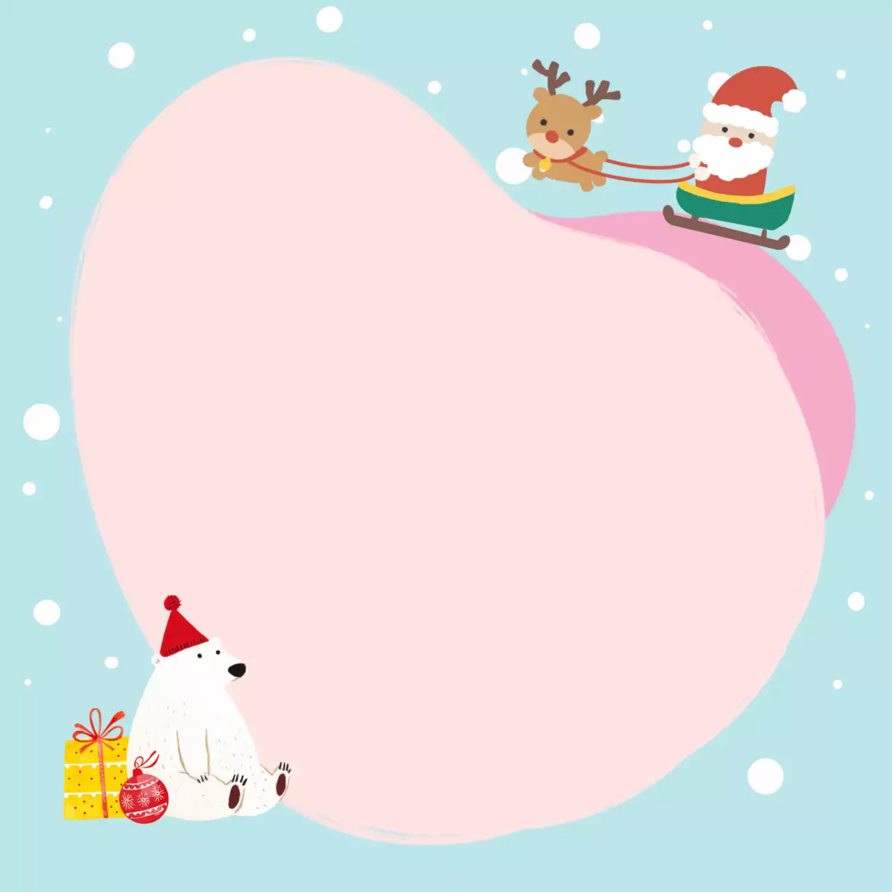 하늘색 아기자기한 크리스마스 포토프레임