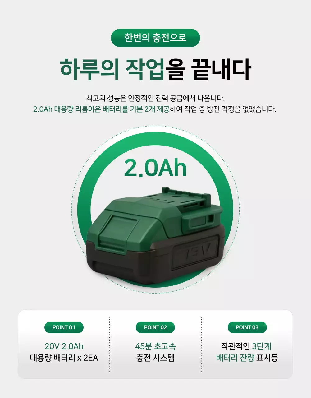 초록 모던 전동 공구 광고