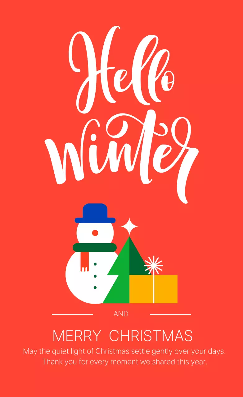 레드 화이트 크리스마스 인사 라벨