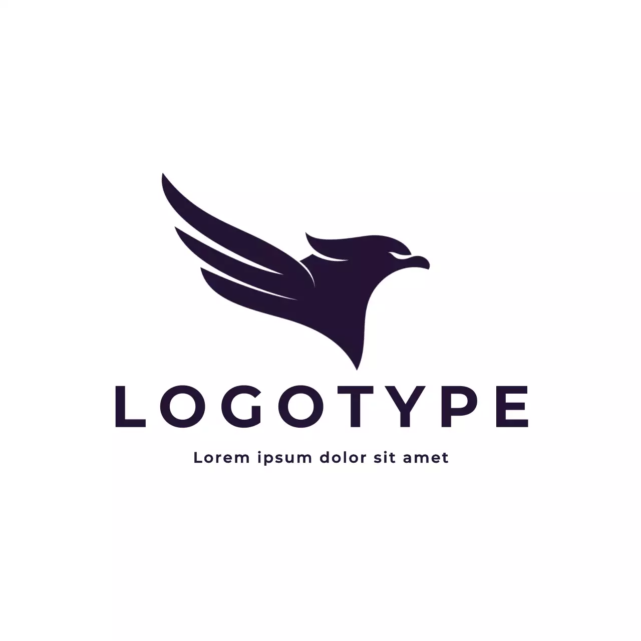 Black Simple Eagle Silhouette for Brand Identity