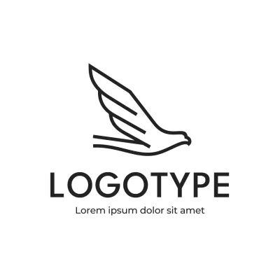 Black Simple Monoline Eagle for Brand Identity