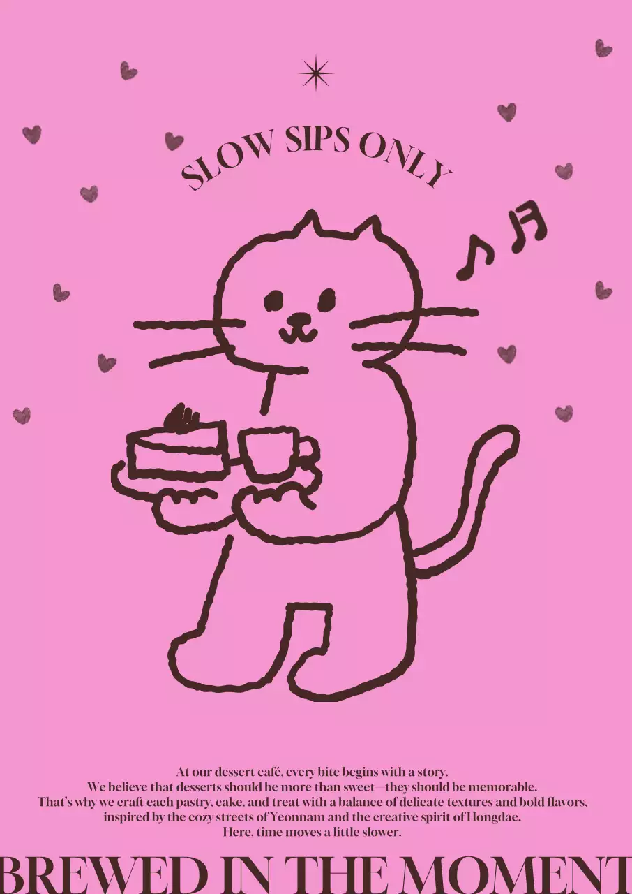 핑크 귀여운 디저트 광고