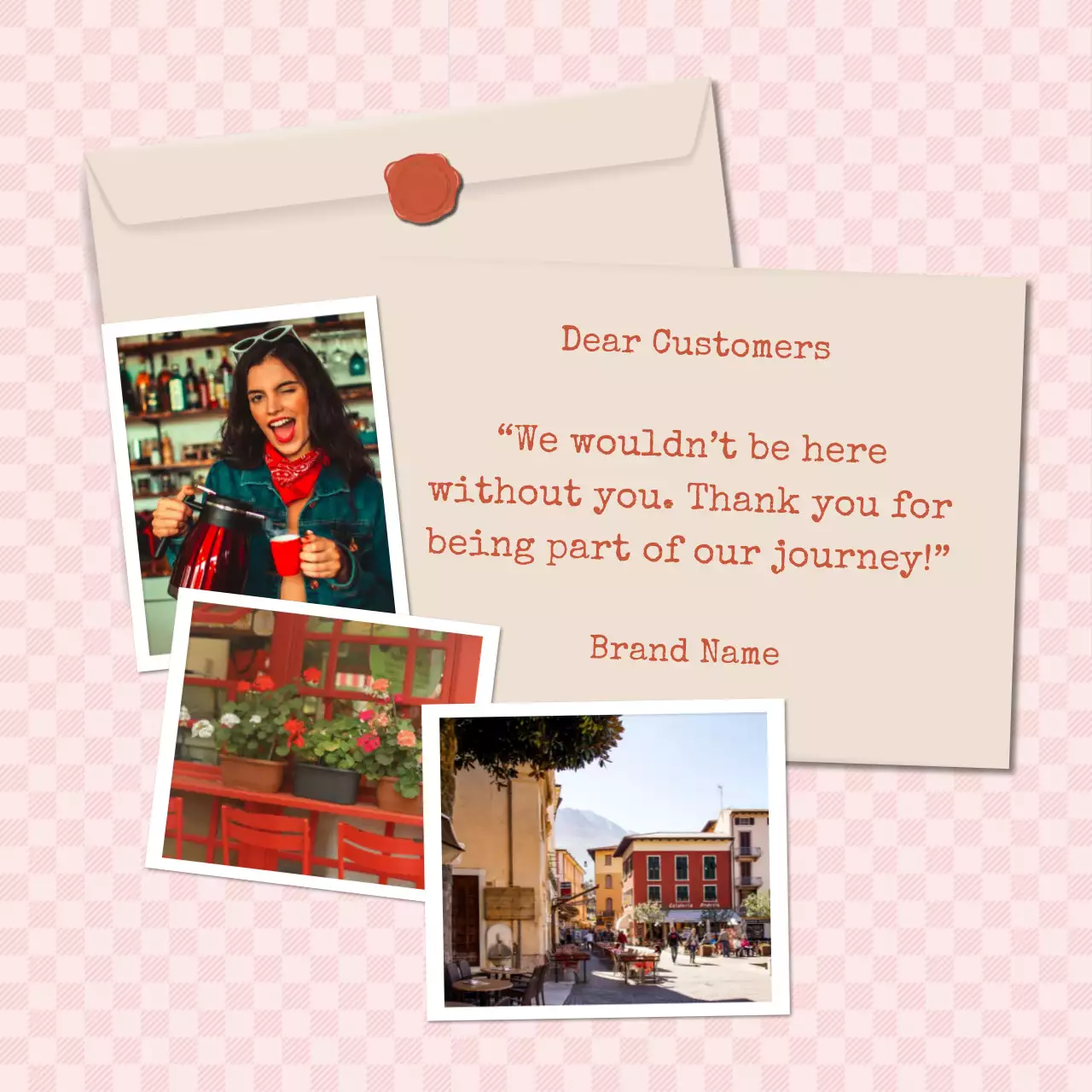 Pink and Red Minimal Modern New Year Greeting Social Media Square