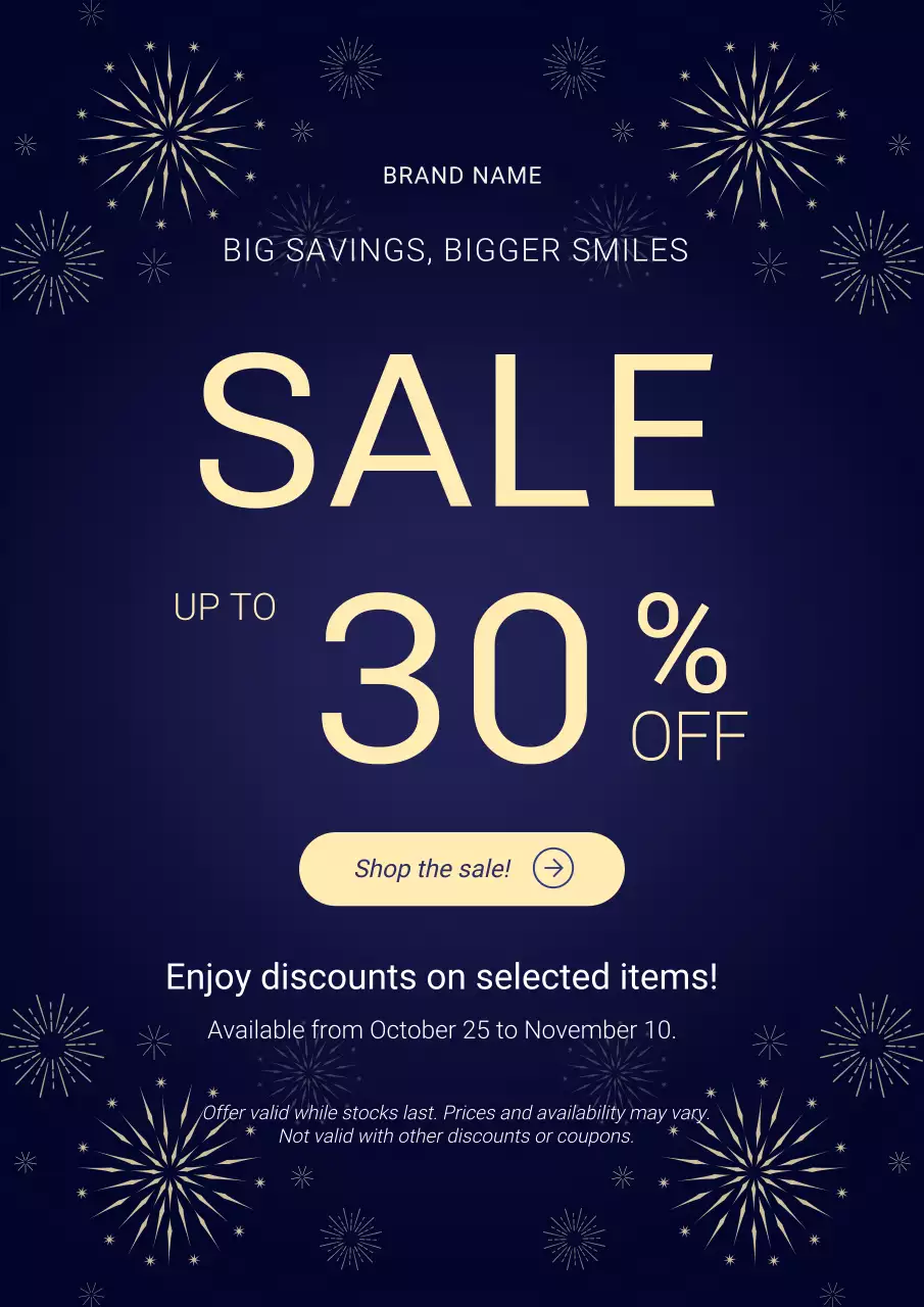 Blue and Beige Minimalist New Year Sale Poster