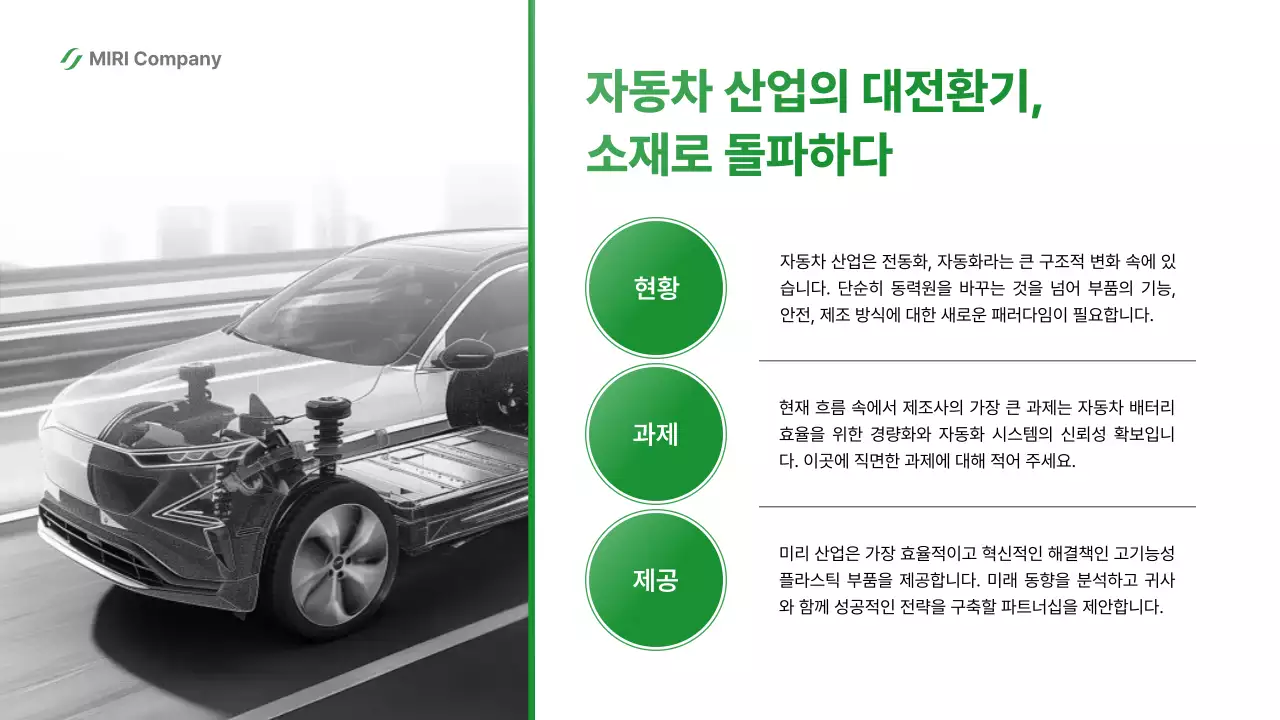 흑백 모던 자동차 보고서