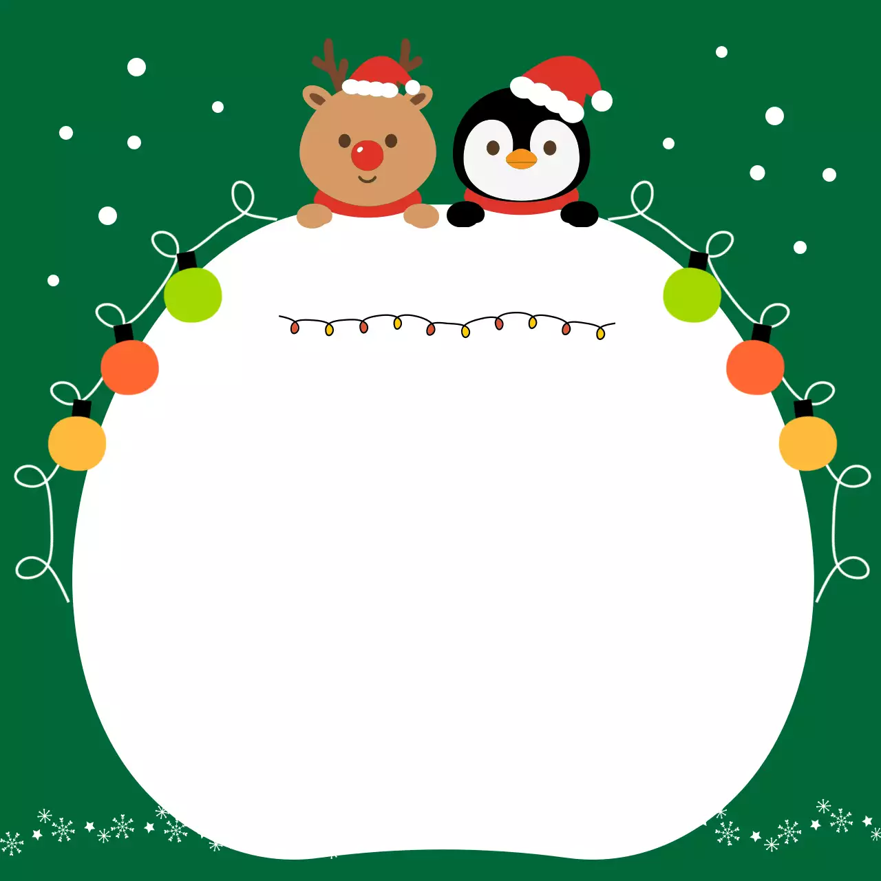 초록 아기자기한 크리스마스 엽서