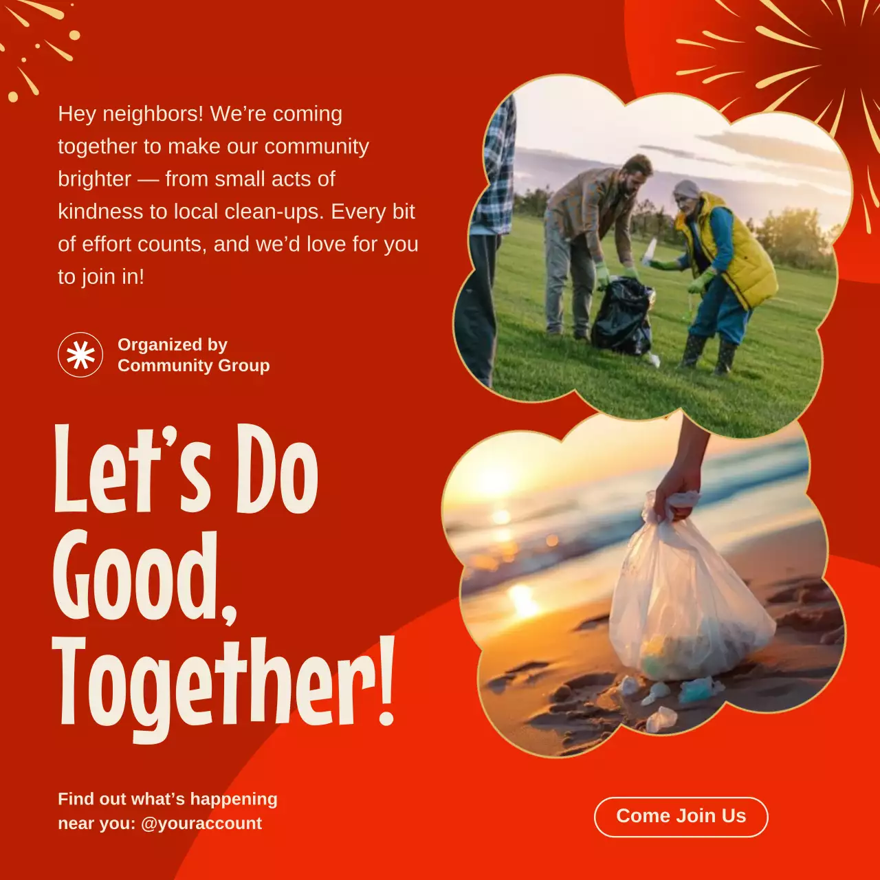 Red Bold Community Announcement Instagram Post