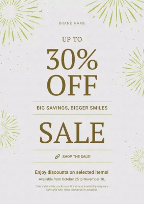 Grey and Gold Minimalist New Year Sale Poster