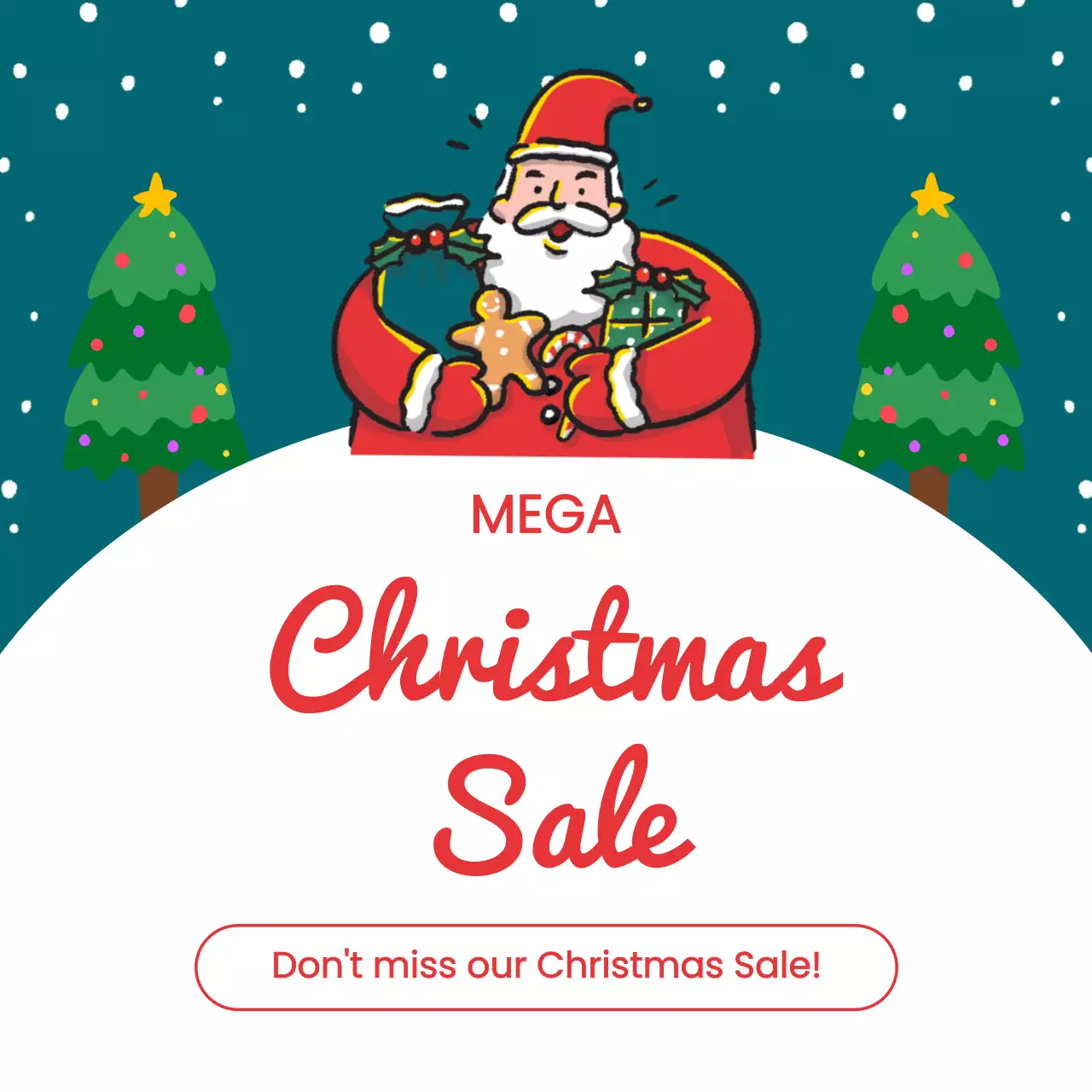 초록 아기자기한 크리스마스 세일