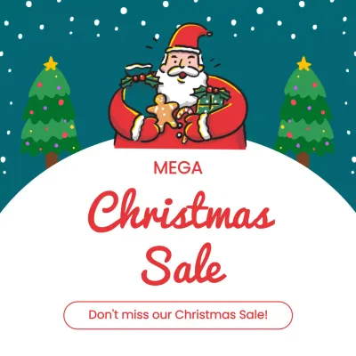 초록 아기자기한 크리스마스 세일