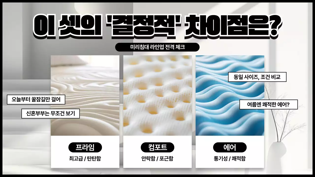 검정 흰색 모던 심플 침대 매트리스 가구 광고