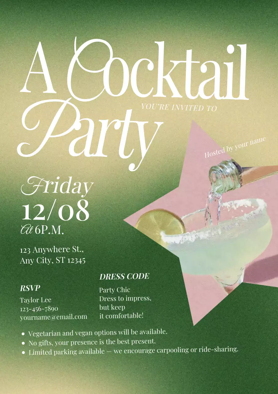 Christmas Cocktail Party Invitation Web Poster