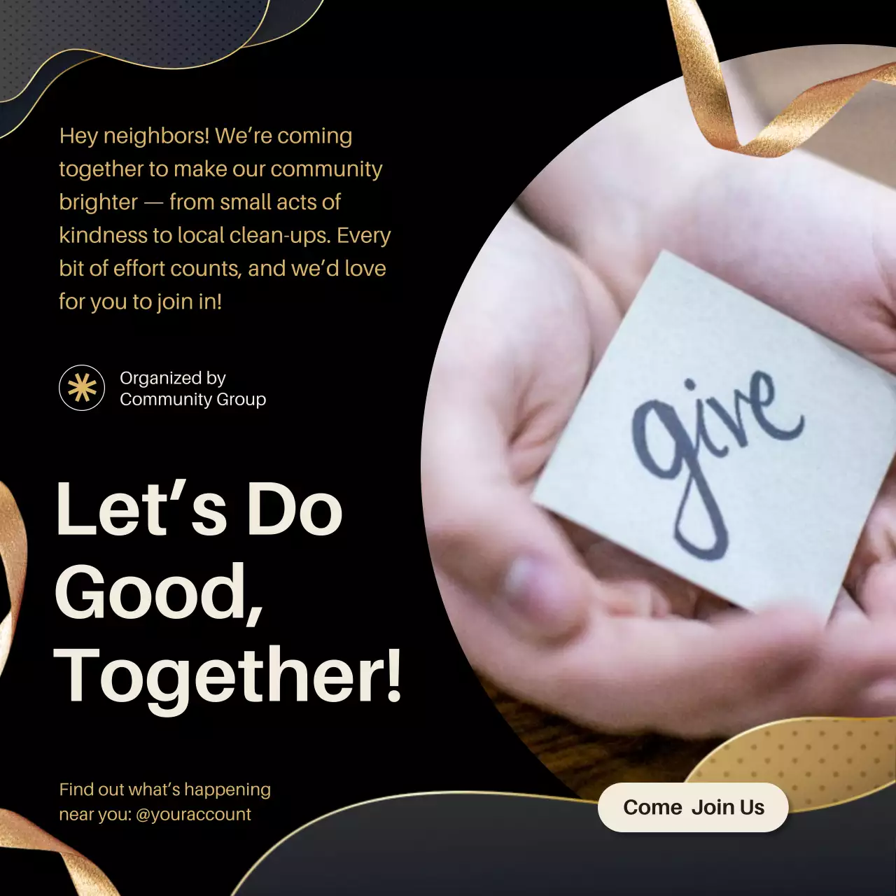 Black Modern Community Event Invitation Instagram Post