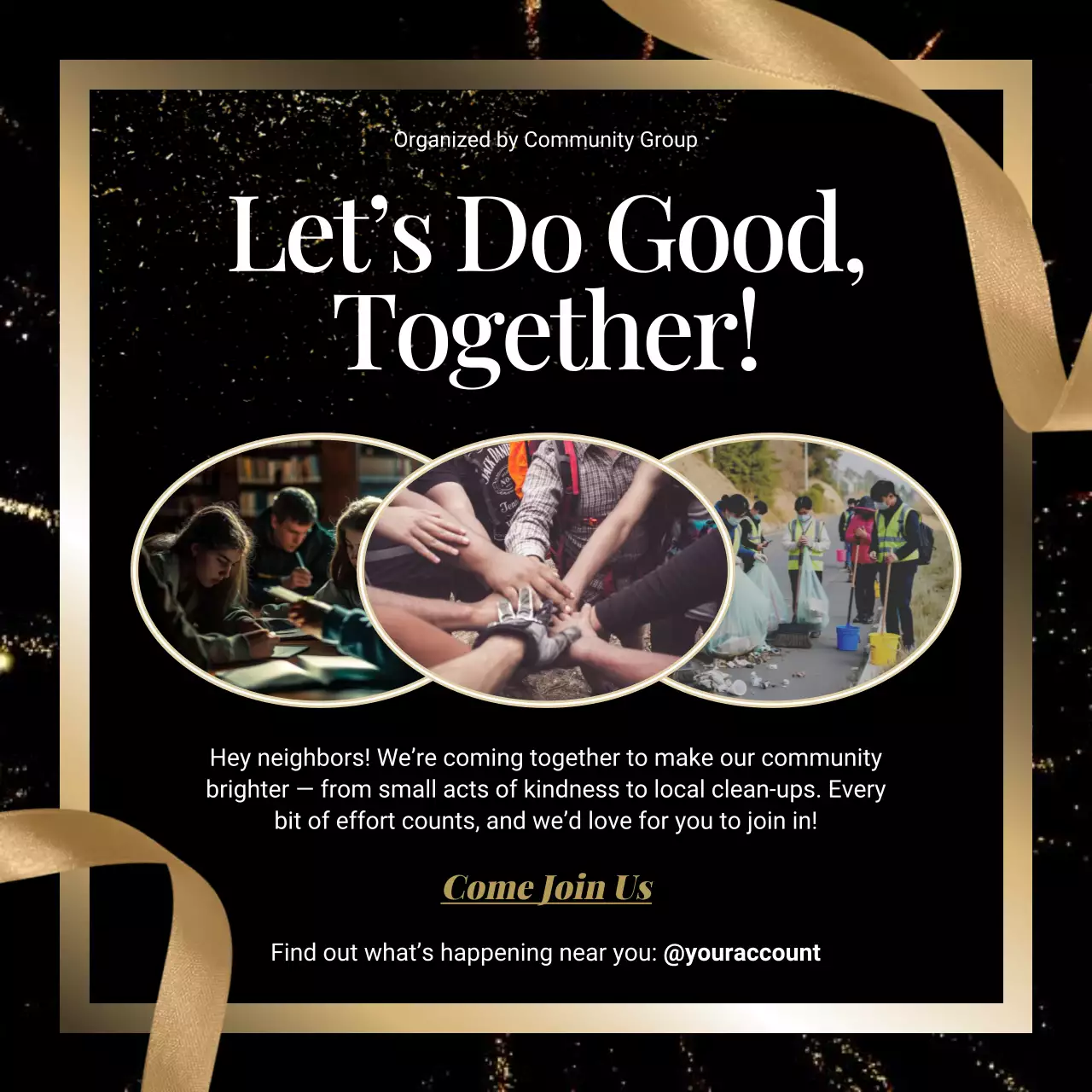 Black Modern Community Event Announcement Instagram Post