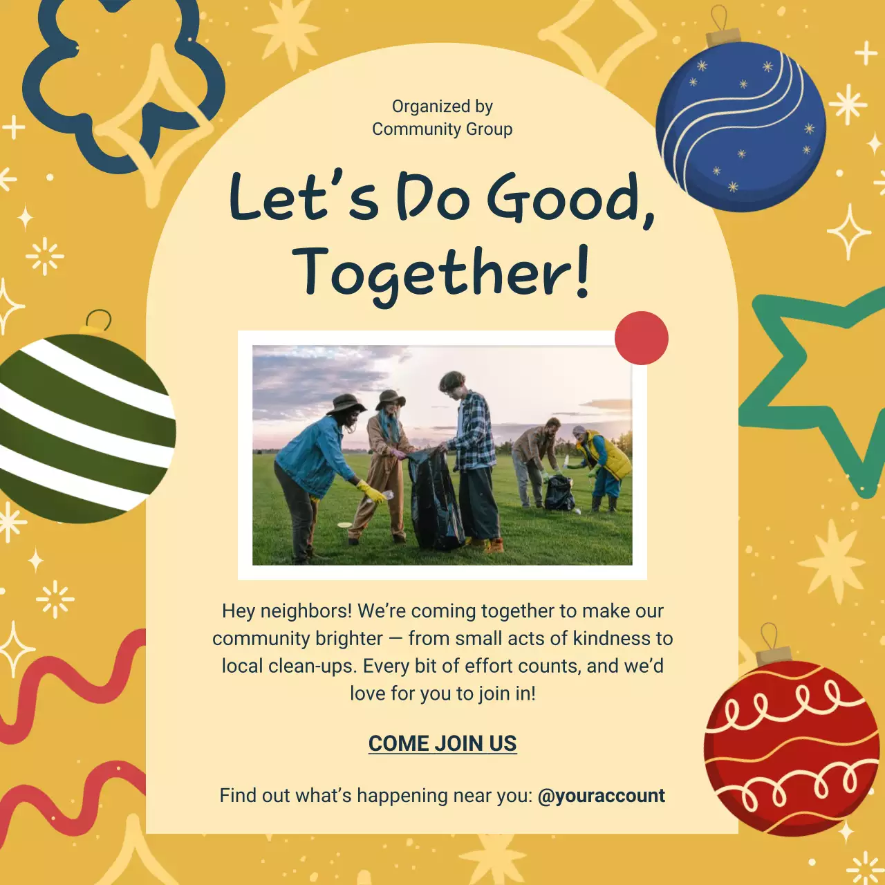 Beige Festive Community Event Announcement Instagram Post