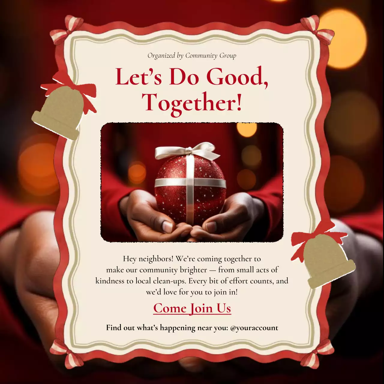 Red Festive Community Participation Announcement