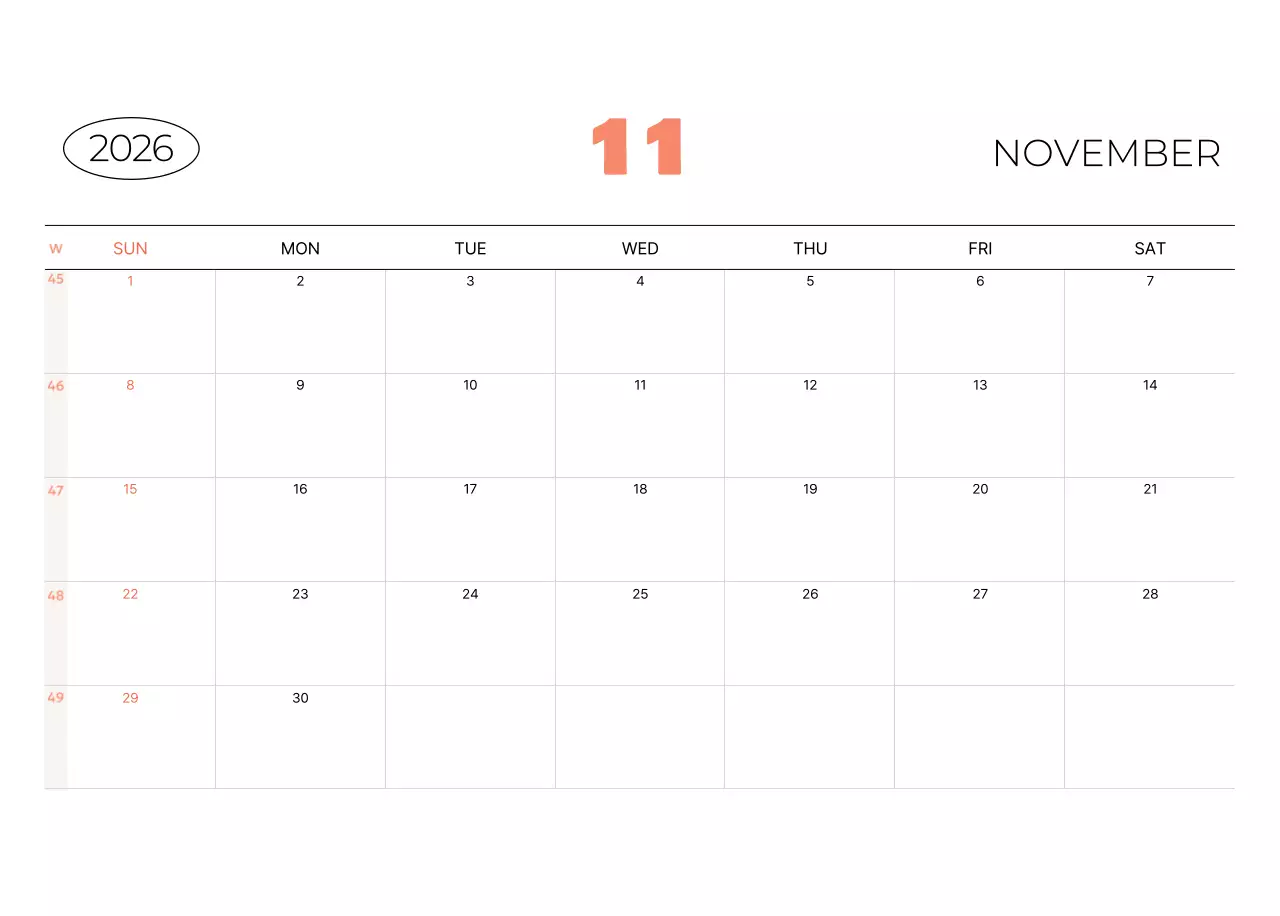 베이지 아기자기한 가족 달력