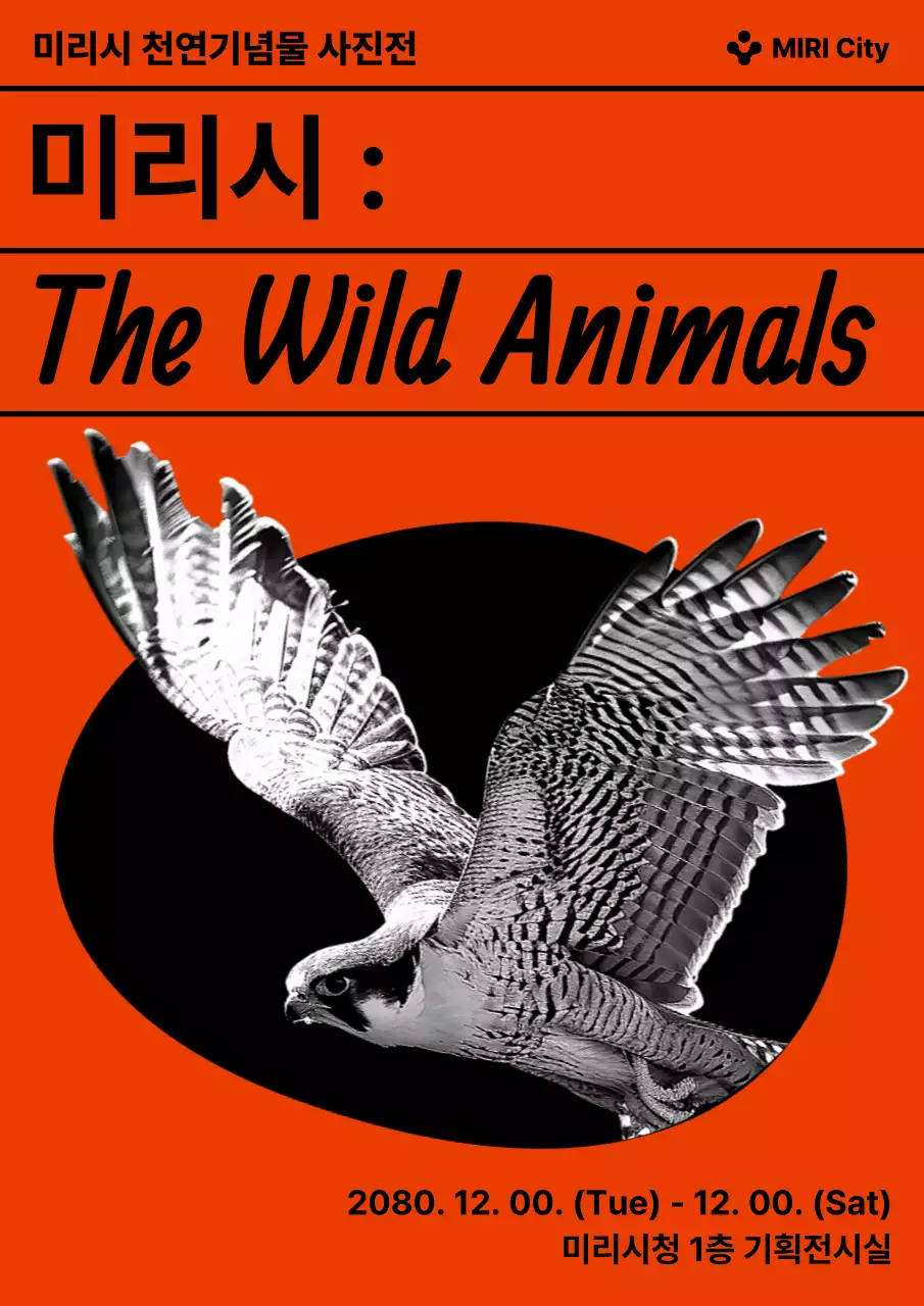 주황 심플 전시회 안내