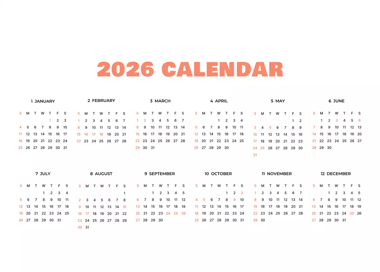 베이지 아기자기한 가족 달력