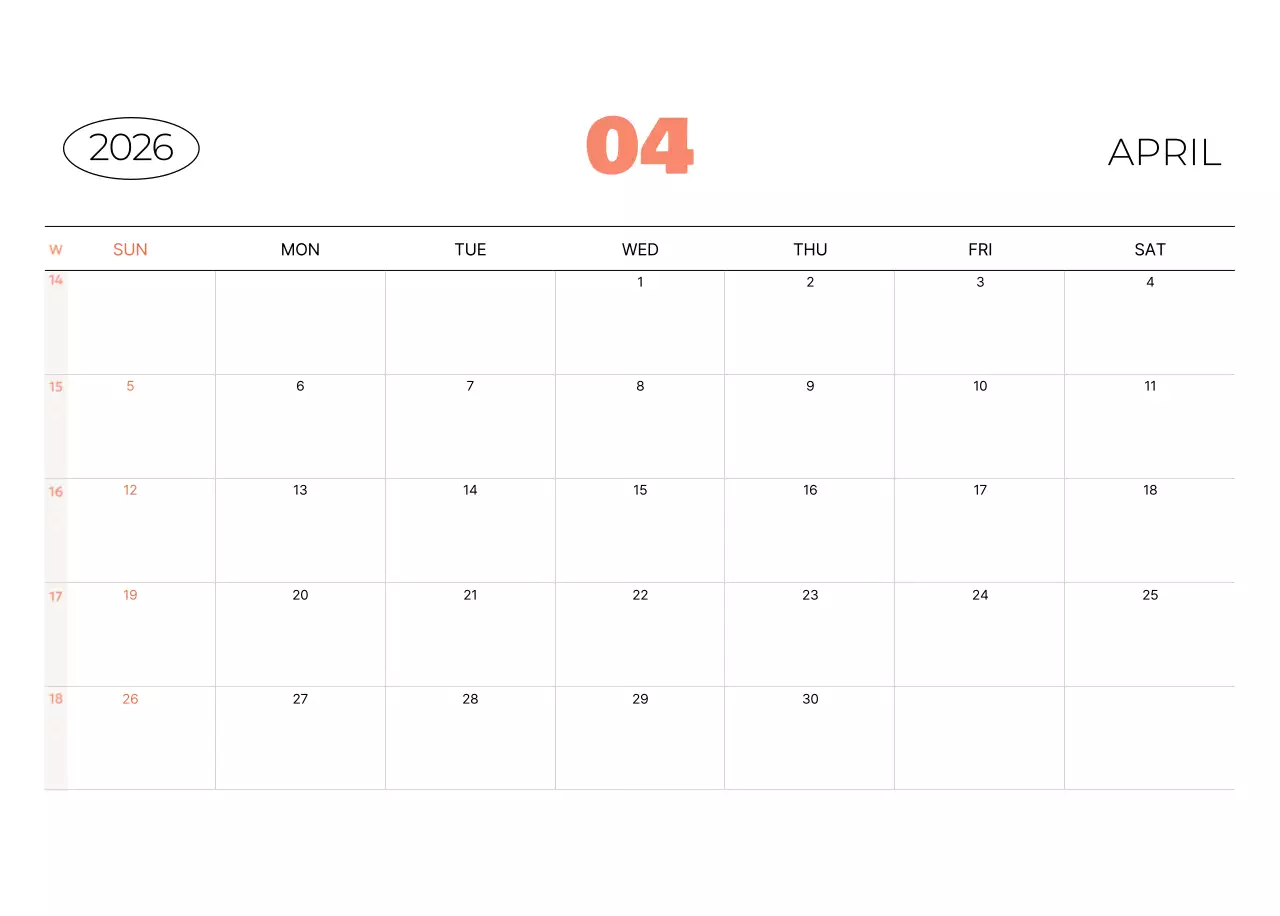 베이지 아기자기한 가족 달력