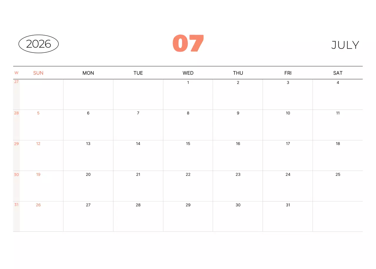 베이지 아기자기한 가족 달력